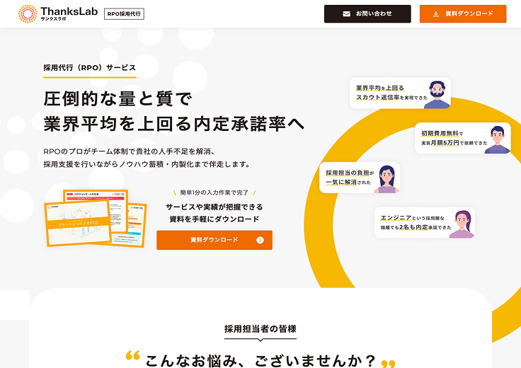 サンクスラボ株式会社 ランディングページ